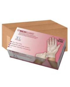 Medline MediGuard Vinyl Non-sterile Exam Gloves - X-Large Size - Vinyl - Clear - Powder-free, Ambidextrous, Latex-free, Durable, Beaded Cuff - For Multipurpose, Laboratory Application - 150 / Box