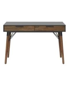 Elle Decor Dani 47inW Writing Desk, Old World Rustic Pine/Dusk Gray