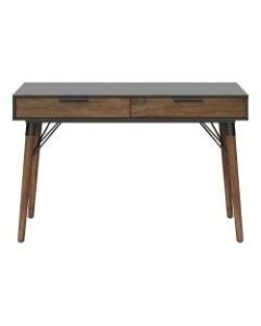 Elle Decor Dani 47inW Writing Desk, Old World Rustic Pine/Dusk Gray