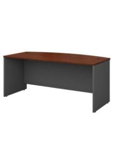 Bush Business Furniture Components Bow Front Desk, 72inW x 36inD, Hansen Cherry/Graphite Gray, Standard Delivery