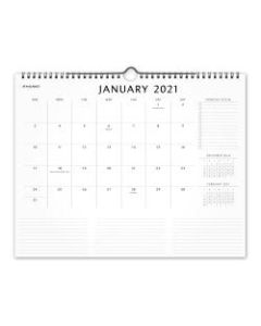 AT-A-GLANCE Monthly Wall Calendar, 15in x 12in, Black/White, January To December 2021, PM75828