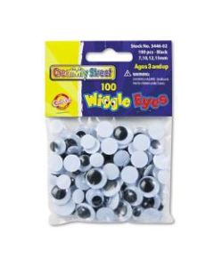 Chenille Kraft Creativity Street Wiggle Eyes, Assorted Sizes, Black/White, Pack of 100