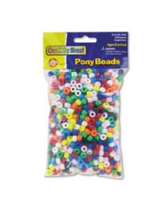 Chenille Kraft Pony Beads, 6 mm x 9 mm, Assorted Colors, Pack Of 1,000