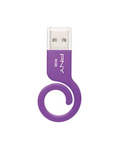 PNY Monkey Tail USB 2.0 Flash Drive, 16GB, Lavender