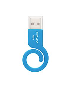 PNY Monkey Tail USB 2.0 Flash Drive, 16GB, Blue
