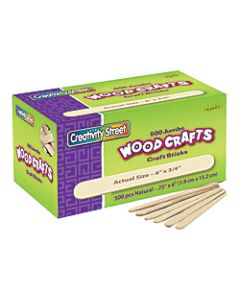 Creativity Street Wood Crafts Jumbo Craft Sticks, 6in x 3/4in x 2mm, Natural, Box Of 500