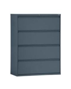 Sandusky 800 30inW Lateral 4-Drawer File Cabinet, Metal, Charcoal
