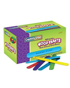 Creativity Street Wood Crafts Jumbo Craft Sticks, 6in x 3/4in x 2mm, Color, Box Of 500