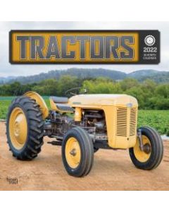Brown Trout Monthly Auto Wall Calendar, 12in x 24in, Tractors, January To December 2022
