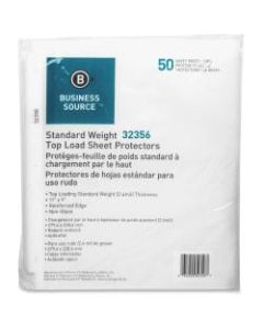 Business Source Nonglare Top-loading Sheet Protectors - 11in Height x 9in Width - 2.4 mil Thickness - For Letter 8 1/2in x 11in Sheet - Rectangular - Clear - Polypropylene - 50 / Pack