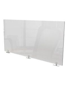 Ghent Partition Extender, With Tape, 18inH x 48inW x 1-1/2, Clear