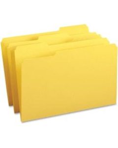 Business Source 1/3-Cut Tab Colored File Folders, Legal Size, Yellow, Box Of 100 Folders