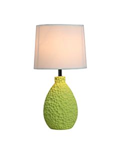 Simple Designs Textured Stucco Ceramic Oval Table Lamp, Green