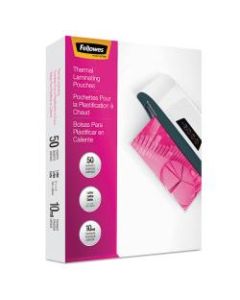 Fellowes Thermal Laminating Pouches, Glossy, 9in x 11.5in, 10 Mil, Clear, Pack Of 50