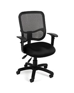 OFM Mesh Comfort Series Fabric Mid-Back Task Chair With Arms, Black