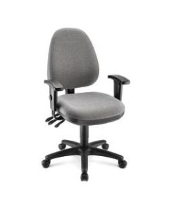 WorkPro Patriot Multifunction Ergonomic Fabric Task Chair, Gray/Black