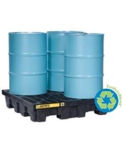 EcoPolyBlend Spill Control Pallets, Yellow, 73 gal, 49 in x 49 in, No Drain