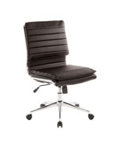 Office Star Pro-Line II SPX Armless Bonded Leather Mid-Back Chair, Black/Chrome