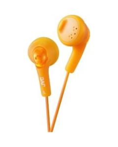 JVC Gumy HA-F160 Earphone - Stereo - Orange - Mini-phone (3.5mm) - Wired - 16 Ohm - 15 Hz 20 kHz - Earbud - Binaural - Outer-ear - 3.28 ft Cable