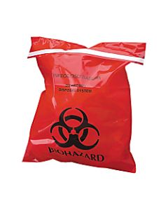 Unimed Stick-On Biohazard Infectious Waste Bags, 1.4 Quarts, Red, Box Of 100