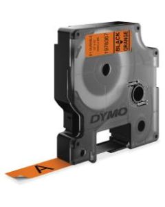 Dymo D1 Durable Labels - 1/2in Width x 10 ft Length - Black, Orange - 1 Each