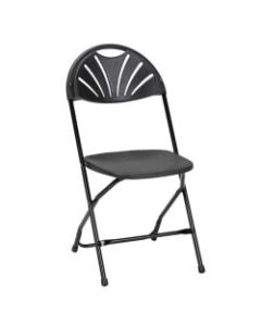 Cosco Classic Collection Fan Back Resin Folding Chair, Black, Pack Of 8