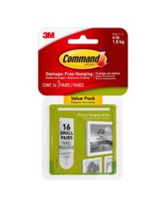 Command Small Picture Hanging Strips, Damage-Free, White, Pack of 16 Pairs of Strips