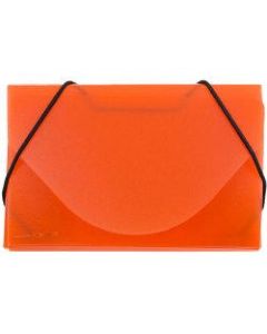 JAM Paper Business Card Case With Elastic Closure, Orange Frost