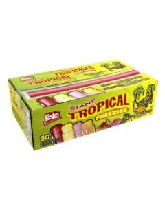 Kisko Freezies Freeze Pops, Giant Tropical, 5.5 Oz, Box Of 50, Assorted