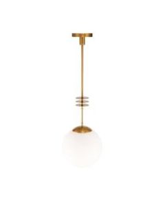 Southern Enterprises Matz Pendant Lamp, Opaque White Shade/Antique Bronze Base
