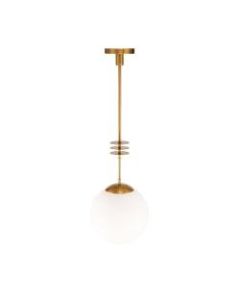 Southern Enterprises Matz Pendant Lamp, Opaque White Shade/Antique Bronze Base