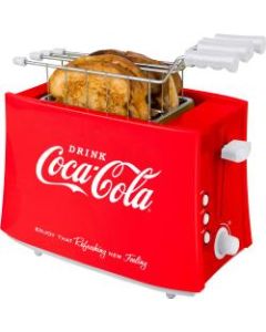 Nostalgia Electrics Coca-Cola Grilled Cheese Toaster With Easy-Clean Toaster Baskets, Red