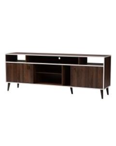 Baxton Studio 10-Shelf Entertainment Center, Walnut Brown/White