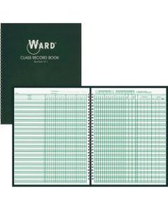 Ward Hubbard Comp. Class Record Book - Wire Bound - 8 1/2in x 11in Sheet Size - White Sheet(s) - Dark Green Cover - 1 Each