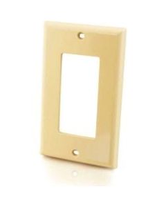 C2G Decorative Style Cutout Single Gang Wall Plate - Ivory - Ivory