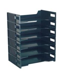 Innovative Storage Designs Stackable Letter Trays, Black, Pack Of 6