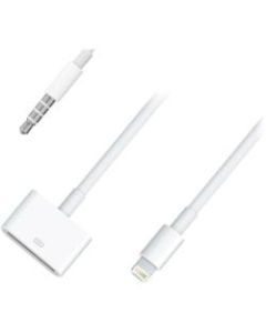 4XEM 30 Pin to 8 Pin Audio Adapter - Apple Dock Connector/Lightning/Mini-phone Audio/Data Transfer Cable for iPhone, iPod, iPad - First End: 1 x Apple Dock Connector Female Proprietary Connector - Second End: 1 x Lightning Male Proprietary Connector