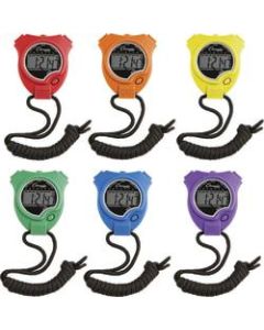 Champion Sports Stopwatches, Assorted Colors, Pack Of 6