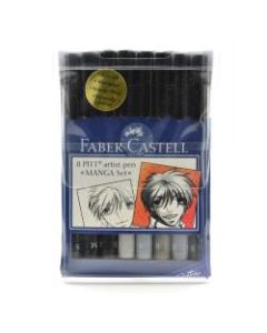 Faber-Castell Manga Pens, Assorted Colors, Pack Of 8