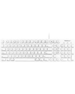 Macally 103 Key USB Keyboard with Short-Cut Keys, Full-Size, White