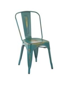 Office Star Bristow Armless Chair, Antique Turquoise, Set Of 4 Chairs