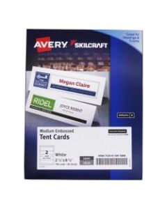 Avery Tent Cards, 2-1/2in x 8-1/2in, 2 Cards Per Sheet, Pack Of 50 Sheets
