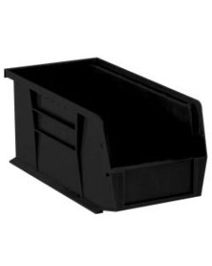 Office Depot Brand Plastic Stack & Hang Bin Boxes, Small Size, 10 7/8in x 5 1/2in x 5in, Black, Pack Of 12