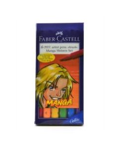 Faber-Castell Manga Pens, Shonen 6-Piece Set, Assorted Colors, Pack Of 2