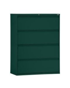 Sandusky 800 42inW Lateral 4-Drawer File Cabinet, Metal, Forest Green
