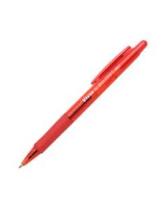 SKILCRAFT AbilityOne Vista Pens, Medium Point, Transparent Barrel, Red Ink, Pack Of 12 Pens