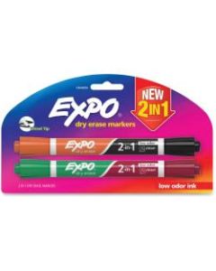 Expo 2-in-1 Dry Erase Markers - Chisel Marker Point Style - Assorted - 2 / Pack