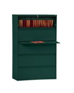 Sandusky 800 42inW Lateral 5-Drawer File Cabinet, Metal, Forest Green