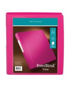 Office Depot Brand EverBind View 3-Ring Binder, 1 1/2in D-Rings, Pink