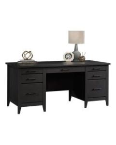 Sauder Summit Station 66inW Executive Desk, Raven Oak